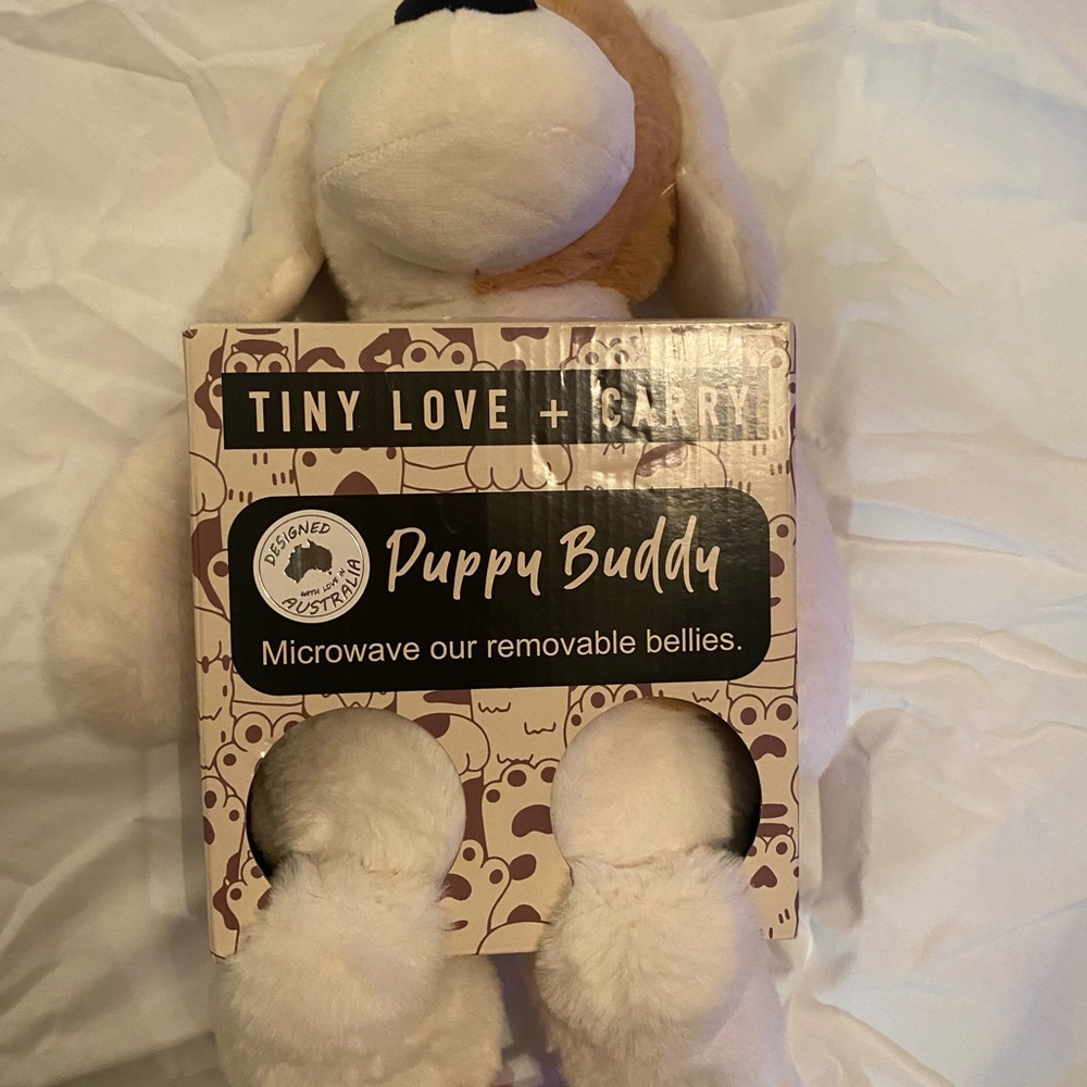 Tiny Love+ Carry Puppy Love heating pad Microwave removable belly